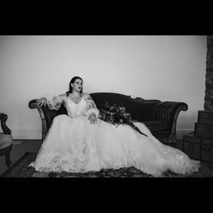 White romantic wedding dress